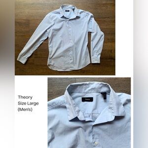 Theory Men's Light Blue Dress Shirt